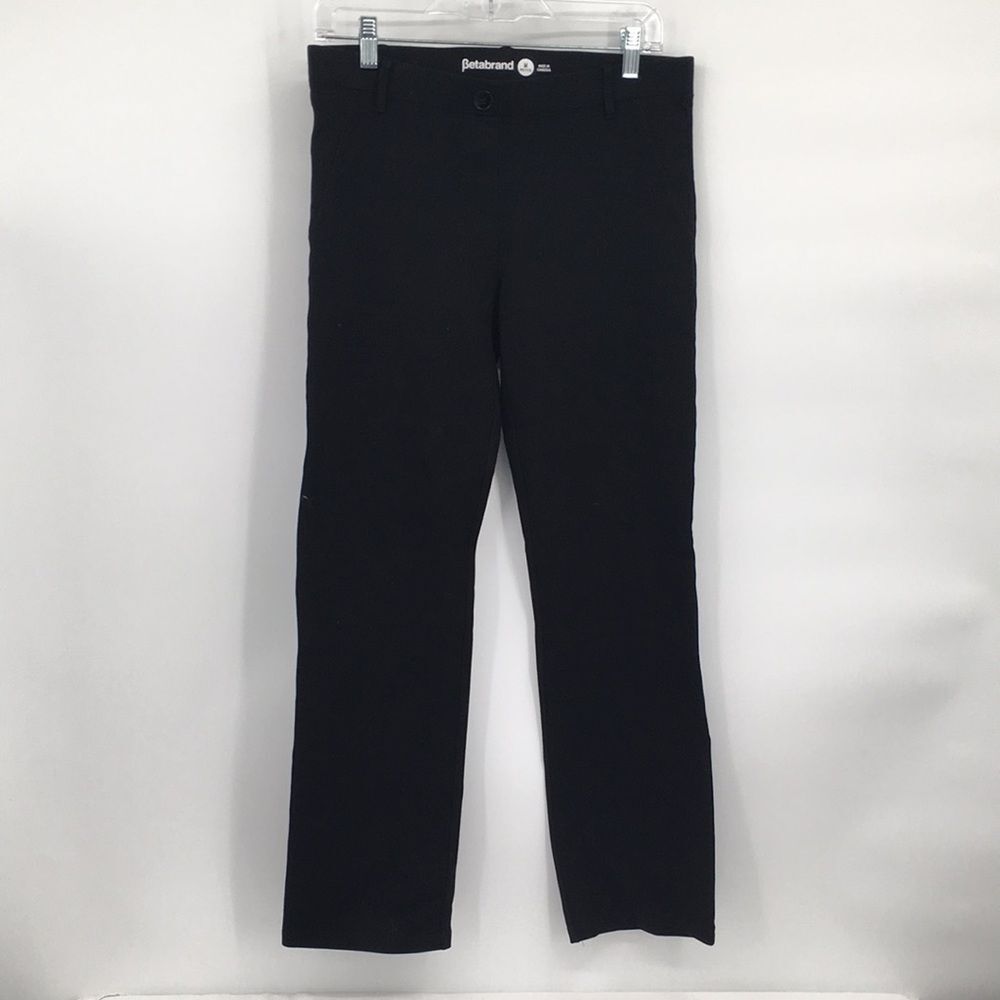 Betabrand Black Dress Pants Yoga Faux Pockets Bootcut Medium Petite